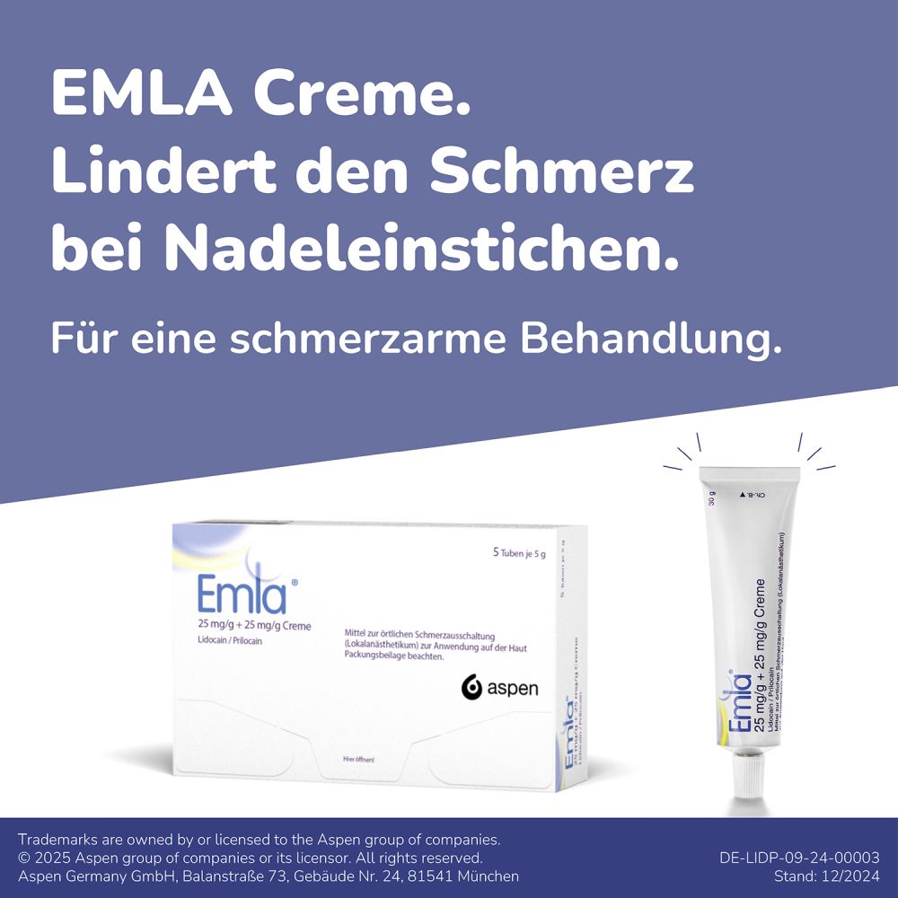 Emla 25 Mg/g + 25 Mg/g Creme 30 g Creme