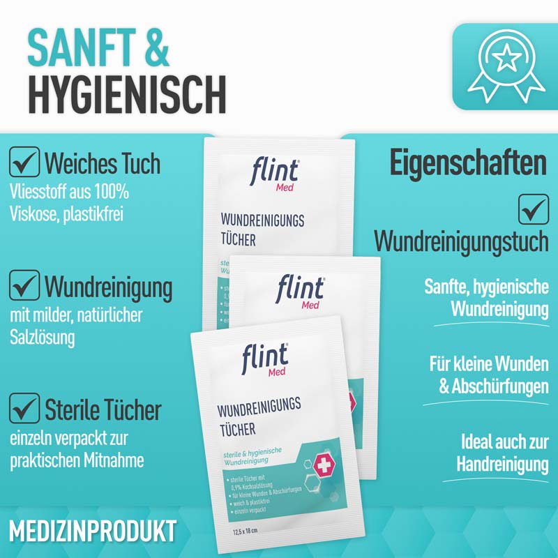 flint Med WUNDREINIGUNGS TÜCHER  20 St Tücher