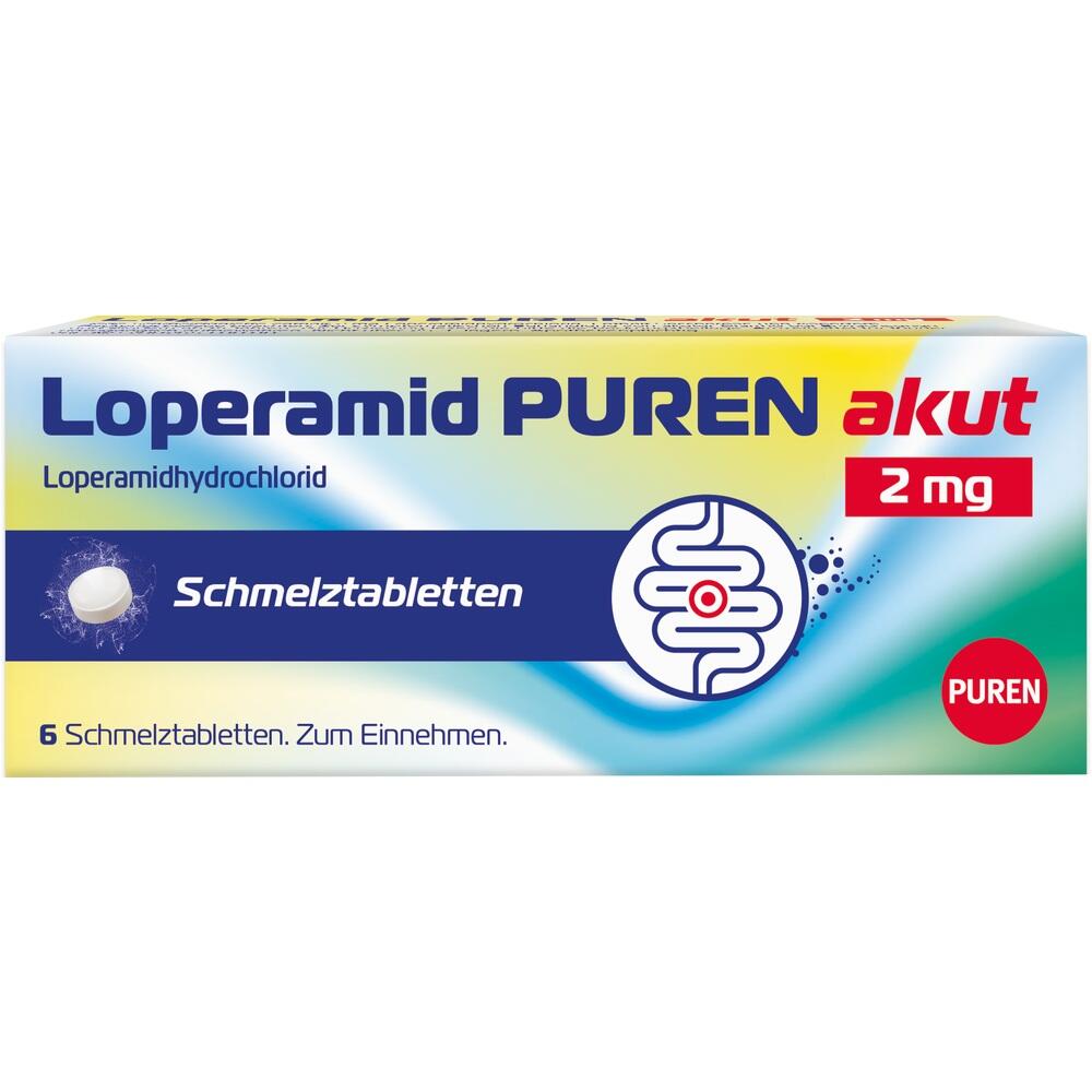 Loperamid PUREN akut 2mg 6 St Schmelztabletten