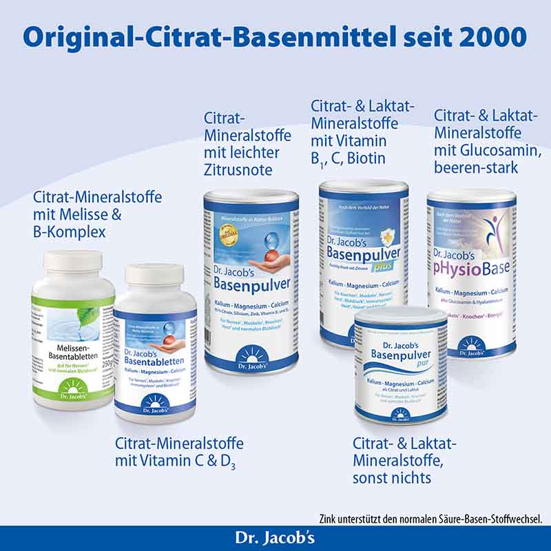Dr. Jacob's Basenpulver pur Basen-Citrat-Laktat + Mineralstoffe