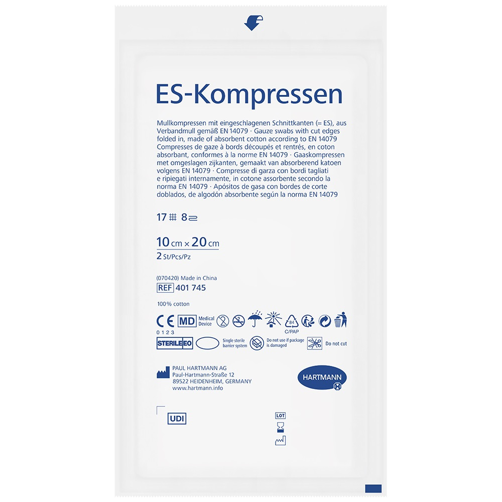 ES-KOMPRESSEN steril 10x20 cm 8fach 25X2 St Kompressen