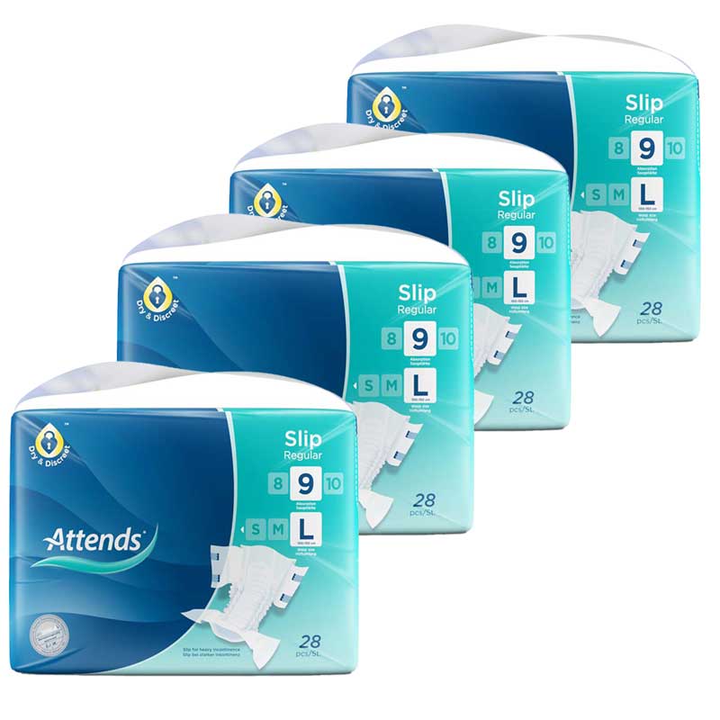 ATTENDS Slip Regular 9 large Box 4X28 St