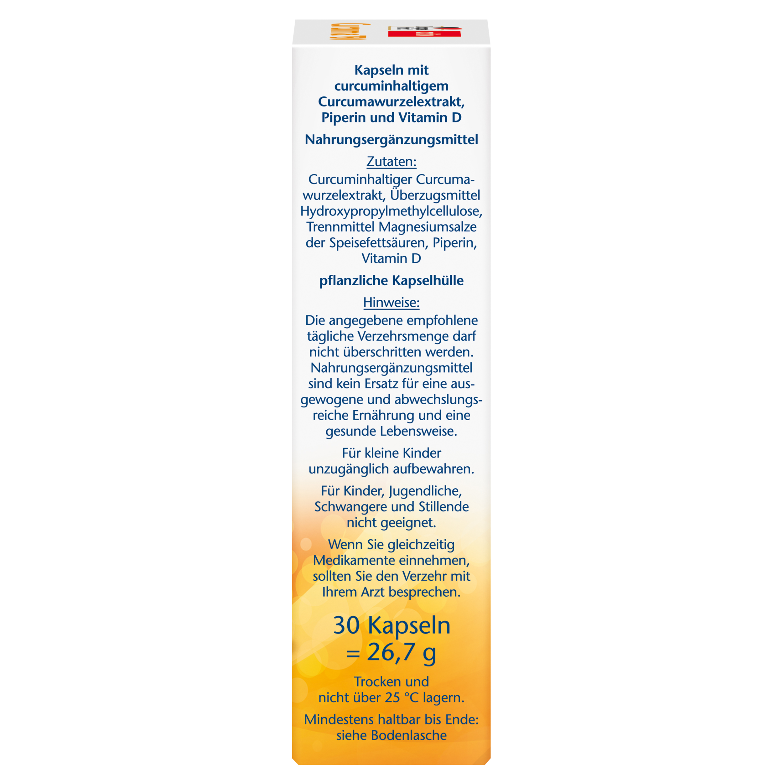 Doppelherz aktiv Curcuma 750 + Vitamin D3 1000 I.E. 30 St Kapseln