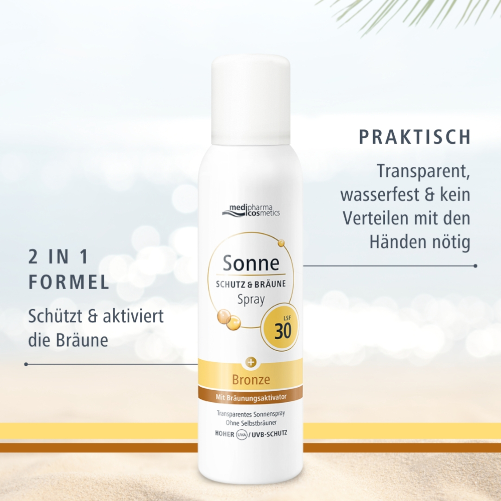 medipharma cosmetics Sonne SCHUTZ & BRÄUNE LSF 30 Aerosol-Spray 150 ml Spray