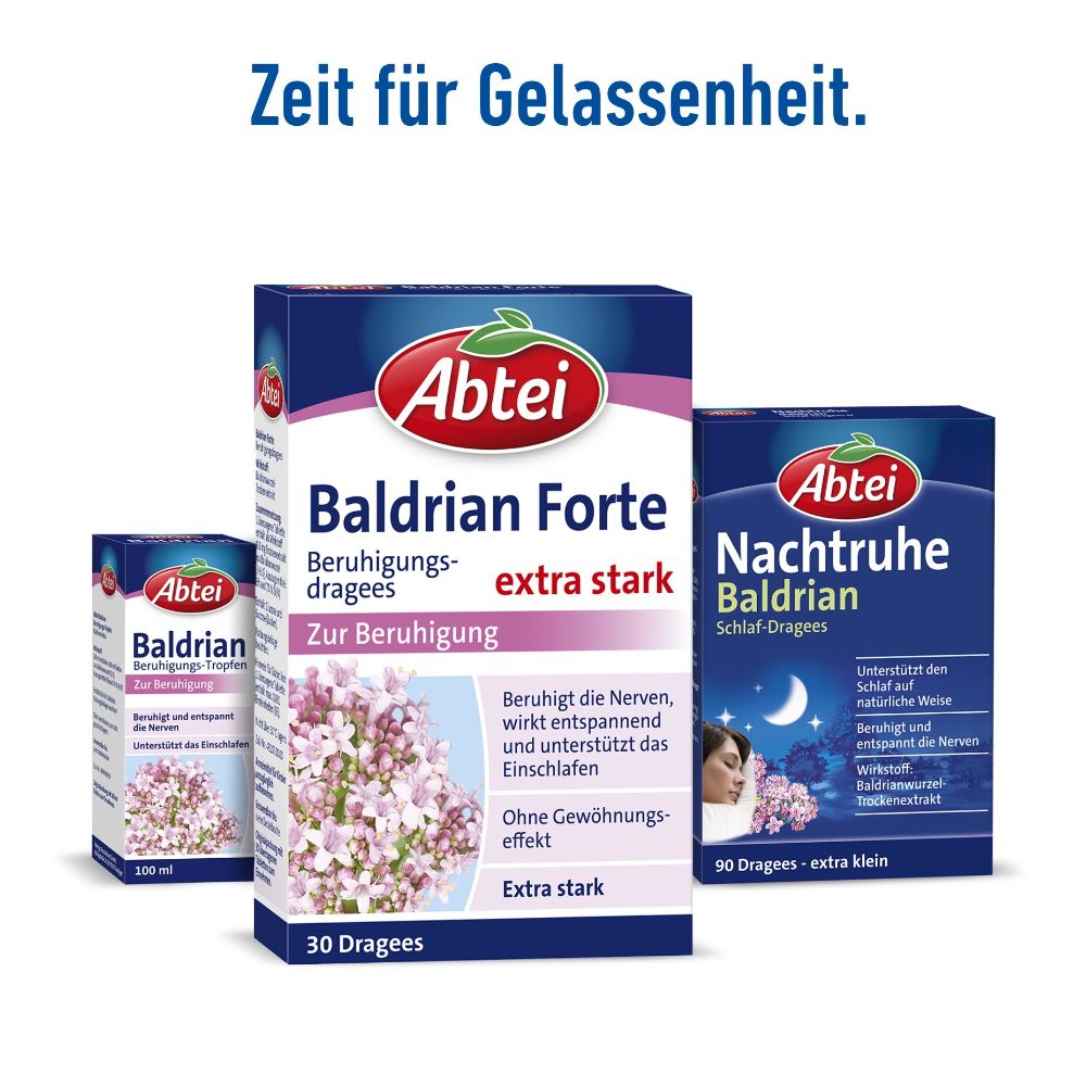 Abtei Baldrian forte Beruhigungsdragees 30 St Überzogene Tabletten