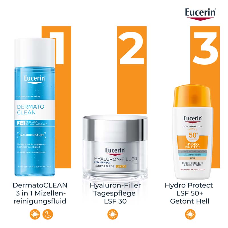 Eucerin SUN HYDRO PROTECT HELL ULTRALEICHTES FACE SUN FLUID TINTED LSF 50+  50 ml Creme