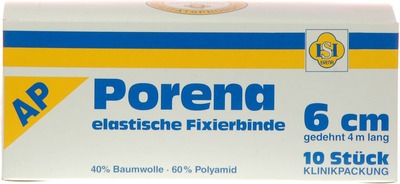 PORENA elast.Mullbinde 6 cm weiß o.Cello 10 St Binden