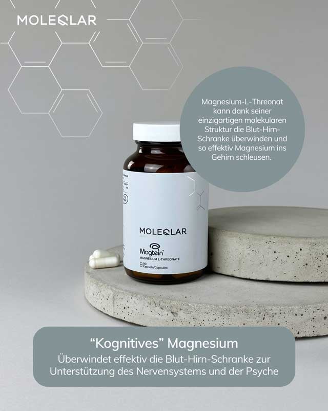 MOLEQLAR LONGEVITY Magtein MAGNESIUM L-THREONATE 90 St Kapseln
