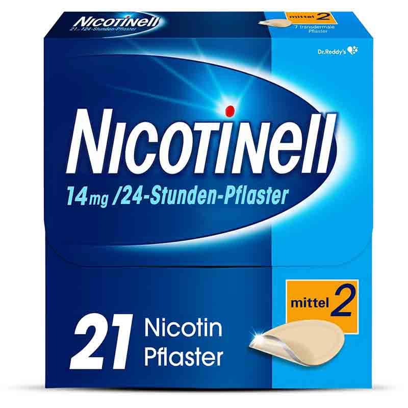 NICOTINELL 14 mg/24-Stunden-Pflaster mittel 21 St Pflaster transdermal