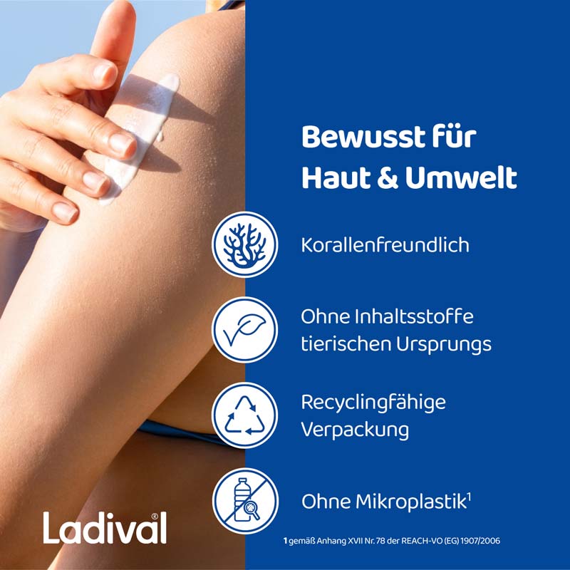 Ladival Allergische Haut Sonnenschutz-Gel LSF 50+: Sonnencreme für den Körper bei Sonnenallergie und Mallorca-Akne, wasserfest, mit 4-fach Zellschutz, 200ml