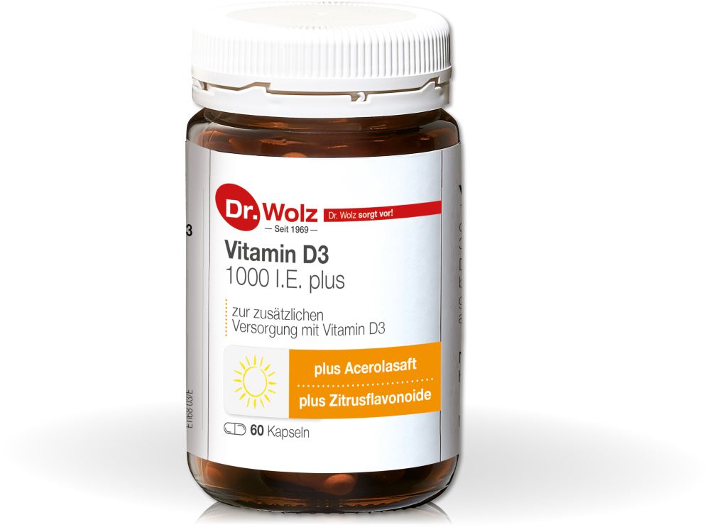 Dr. Wolz Vitamin D3 1.000 I.E. plus 60 St Kapseln