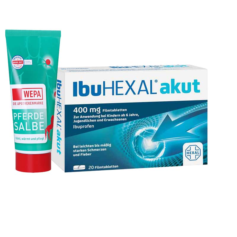 WEPA PFERDESALBE + IbuHEXAL akut 400 mg Set 1 St Sparset