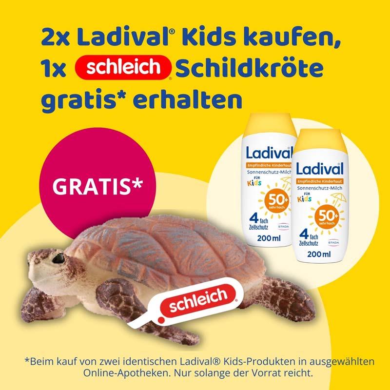 Ladival Empfindliche Kinderhaut Sonnenschutz-Milch LSF 50+: Sonnencreme für Kinder und Babys ab 6 Monaten, extra wasserfest, mit 4-fach Zellschutz, 200ml