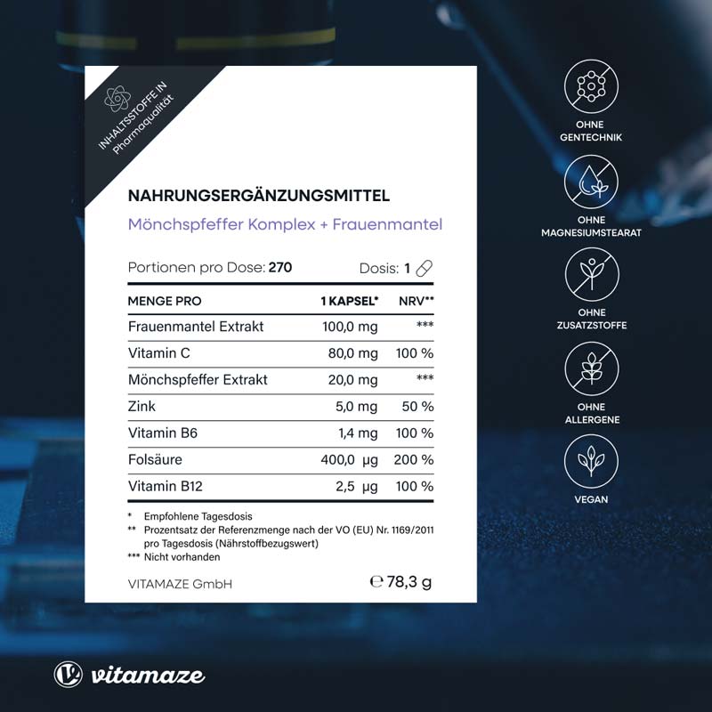 vitamaze MÖNCHSPFEFFER COMPLEX + FRAUENMANTEL 270 St Kapseln