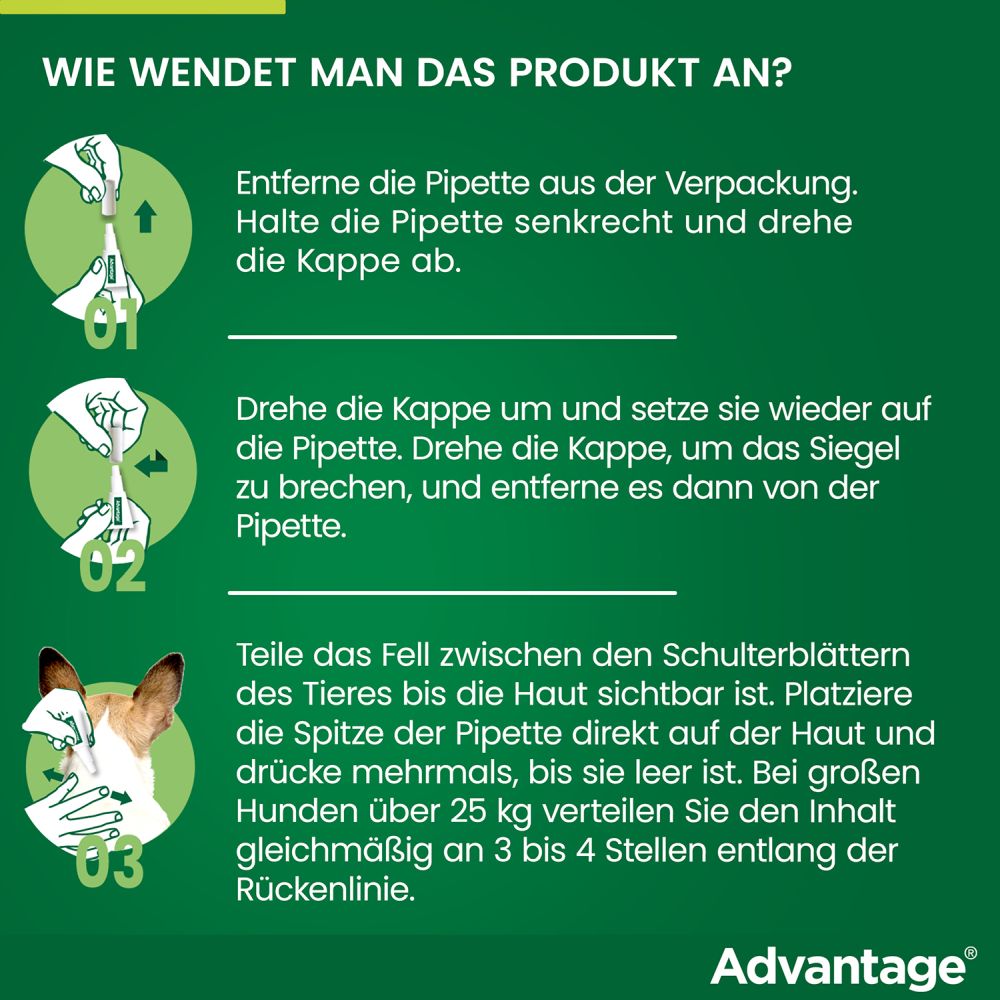 ADVANTAGE 400 HUND PIPETTE 1X4 St Lösung