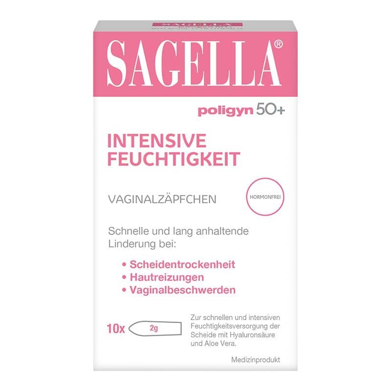 SAGELLA poligyn 50+  INTENSIVE FEUCHTIGKEIT VAGINALZÄPFCHEN 10 St Vaginalovula