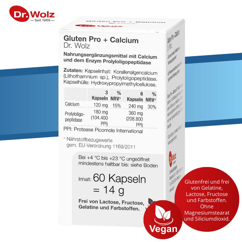 Dr. Wolz Gluten Pro + Calcium 60 St Kapseln