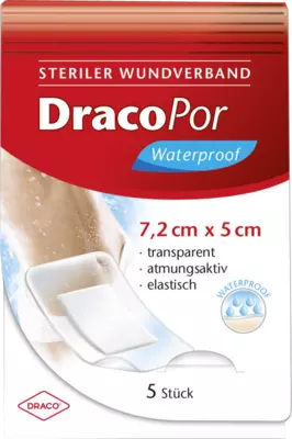DRACOPOR waterproof Wundverband 5x7,2 cm steril 5 St Verband