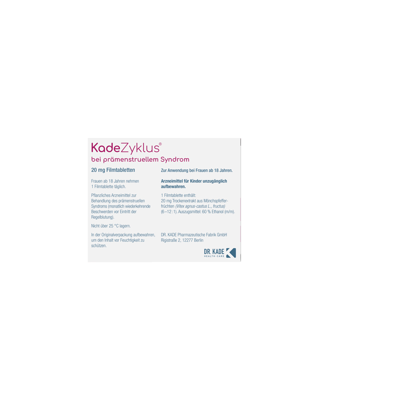Kade Zyklus bei prämenstruellem Syndrom 20 mg 90 St Filmtabletten