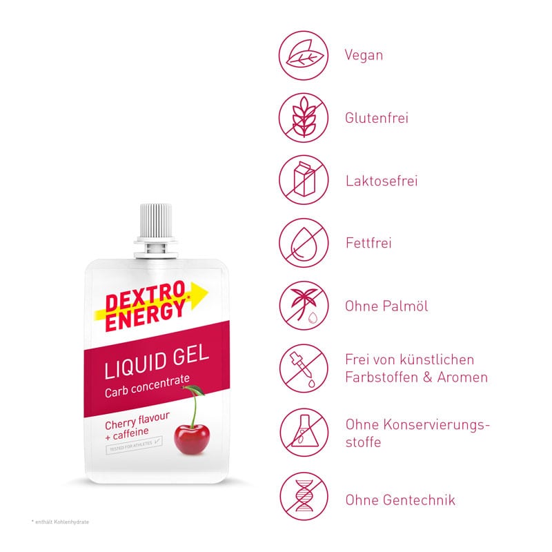 DEXTRO ENERGY LIQUID GEL Cherry flavour + caffeine 60 ml Gel