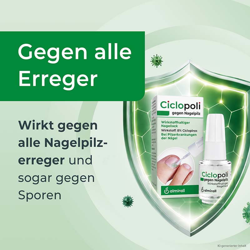 Ciclopoli gegen Nagelpilz Nagellack mit Applikationshilfe 6.6 ml Wirkstoffhaltiger Nagellack