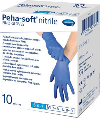 Peha-soft nitrile Puderfreie Einmal-Untersuchungshandschuhe aus Nitril 10 St Handschuhe