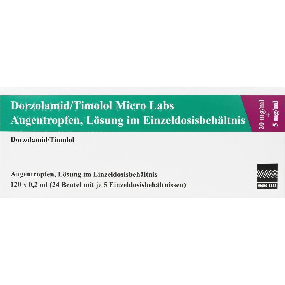 Dorzolamid/Timolol Micro Labs 20 + 5 120X0.2 ml Einzeldosispipetten