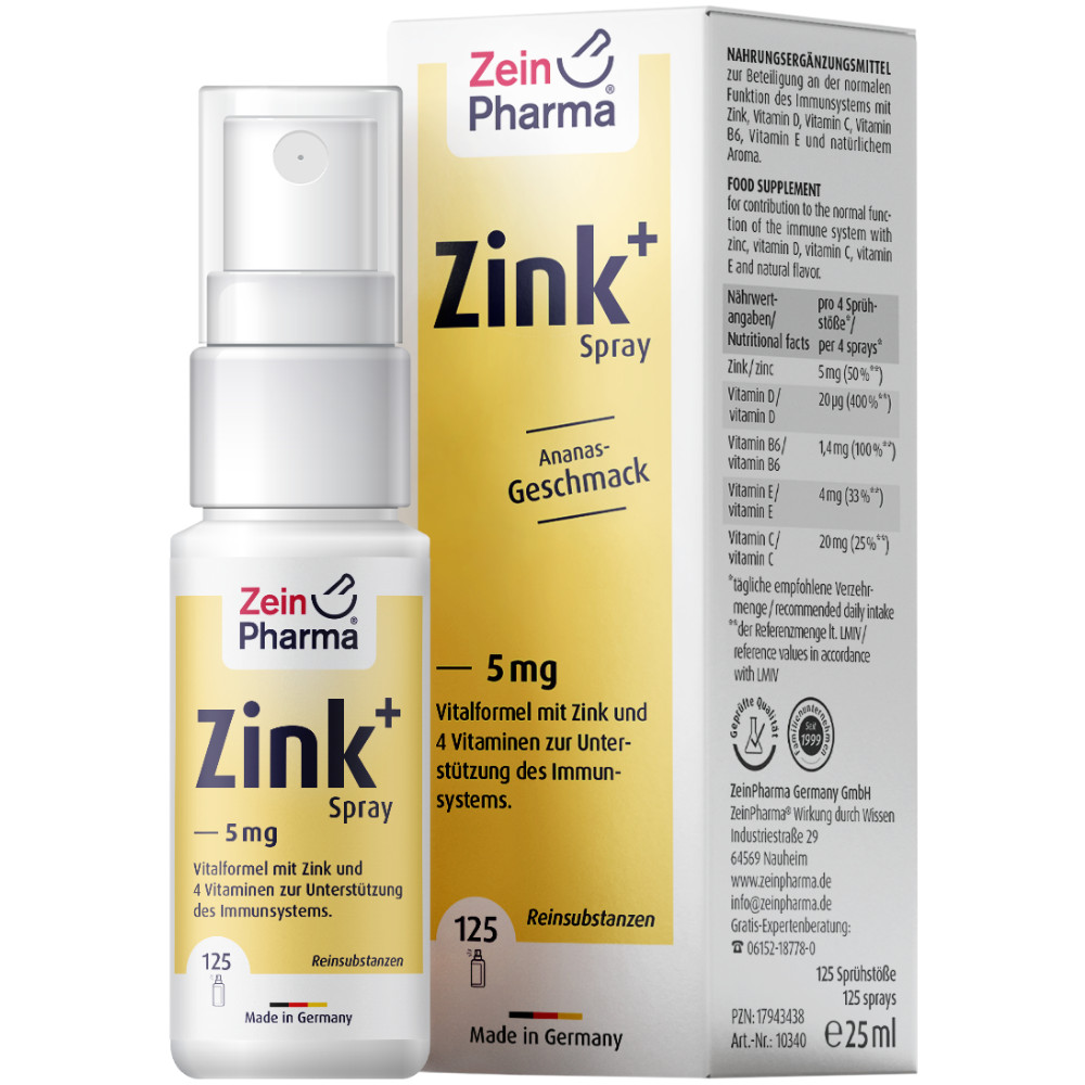 Zein Pharma Zink + Spray Ananas Geschmack 5 mg 25 ml Spray