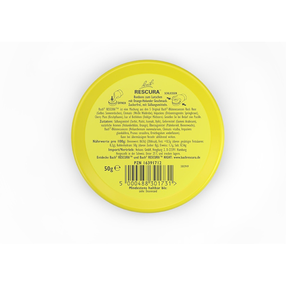 Bach RESCURA PASTILLEN, Orange-Holunder 50 g Pastillen