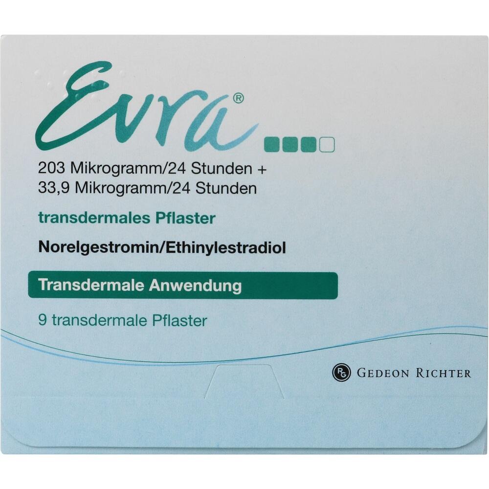 Evra 203 Mikrogramm/24Std. + 33,9 Mikrogramm/24Std. 9 St Pflaster transdermal