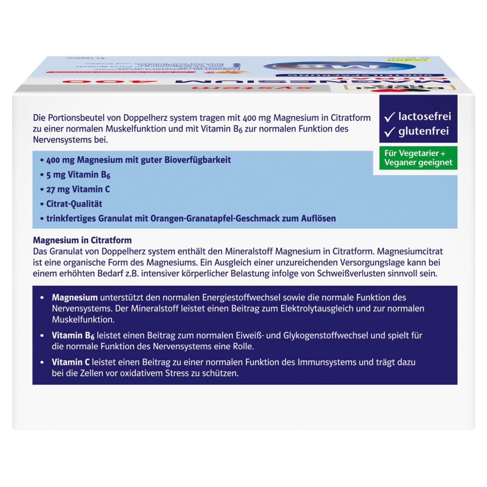 Doppelherz system MAGNESIUM CITRAT 400 60 St Granulat