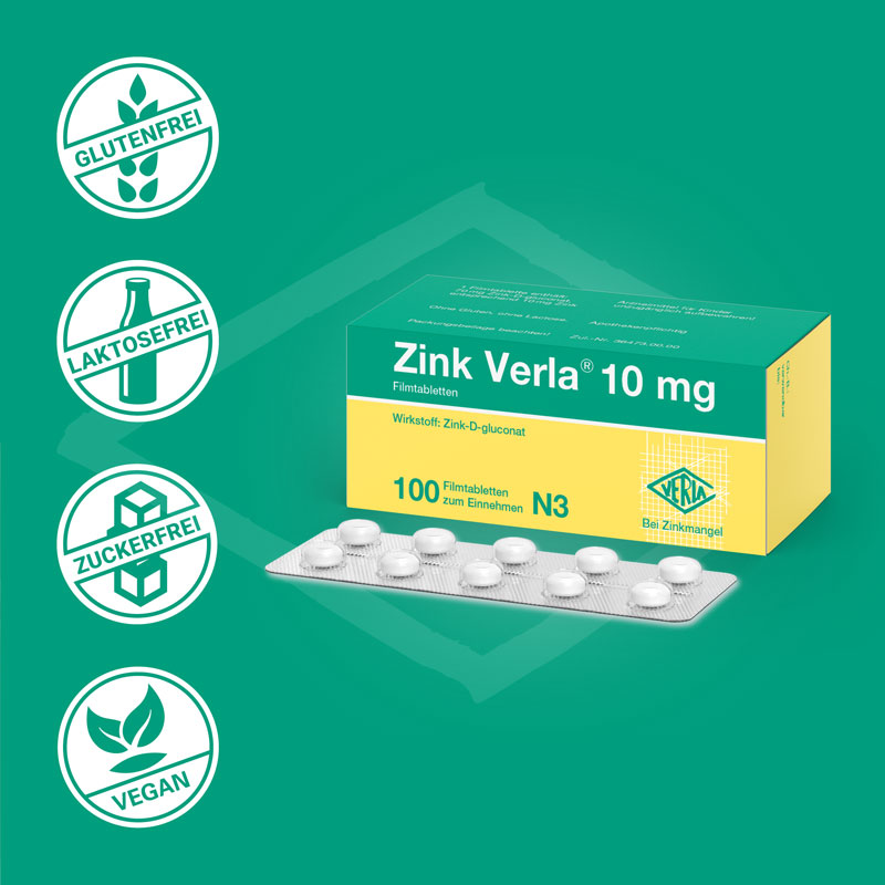 Zink Verla 10mg 100 St Filmtabletten