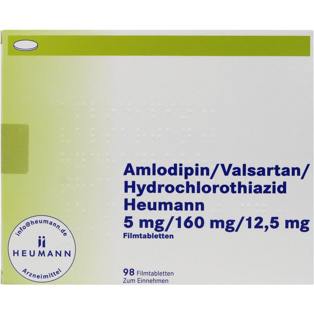 Amlodipin/Valsartan/Hydrochlorothiazid Heumann 5mg/160mg/12,5mg 98 St Filmtabletten