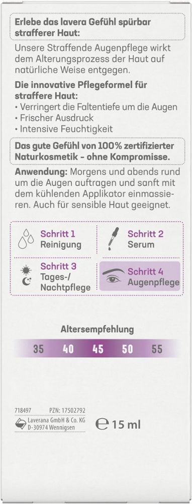 Lavera Straffende Augenpflege 15 ml Augencreme