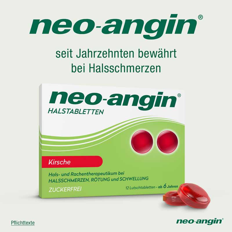 neo-angin HALSTABLETTEN Kirsche ZUCKERFREI 12 St Lutschtabletten