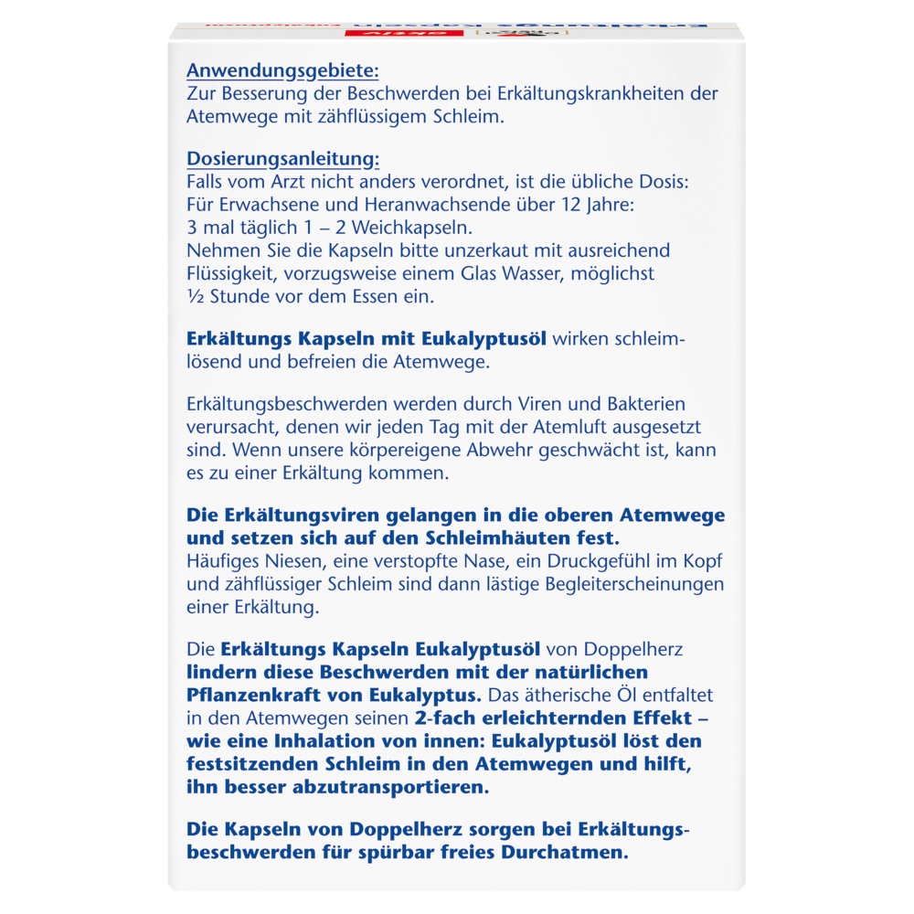 Doppelherz aktiv Erkältungskapseln Eukalyptusöl 40 St Weichkapseln
