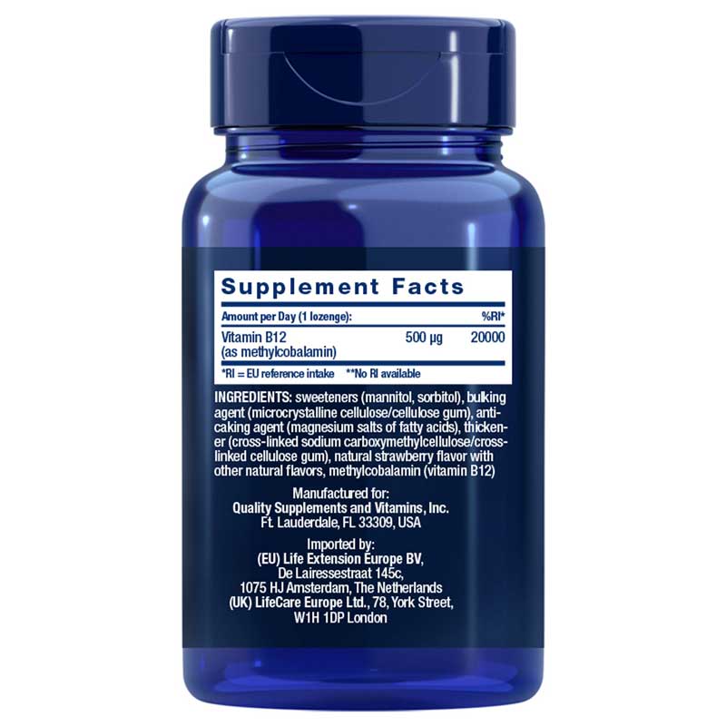 LIFE EXTENSION Vitamin B12 500µg 100 St Lutschtabletten