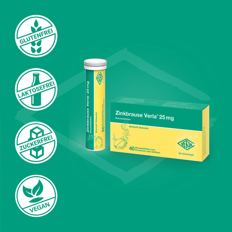 Zinkbrause Verla 25mg 40 St Brausetabletten
