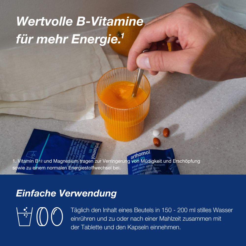 orthomol vital m - Mikronährstoffe mit B-Vitaminen, Omega-3 und Magnesium - Granulat