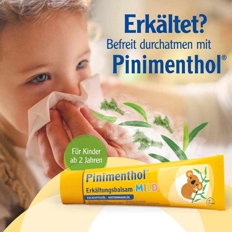 Pinimenthol Erkältungsbalsam mild ab 2 Jahren - mit Eucalyptus- und Kiefernnadelöl 50 g Salbe