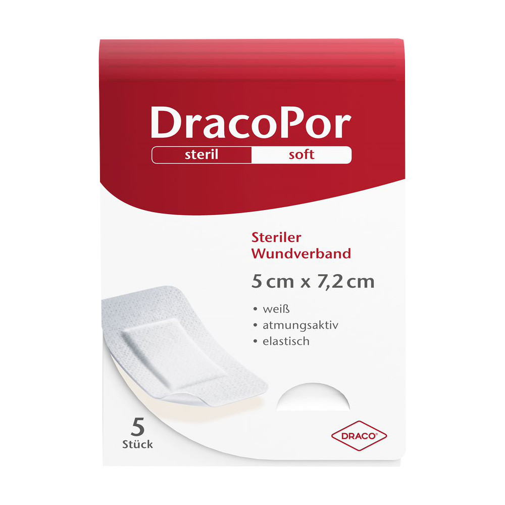DRACOPOR Wundverband 5x7,2 cm steril 5 St Verband