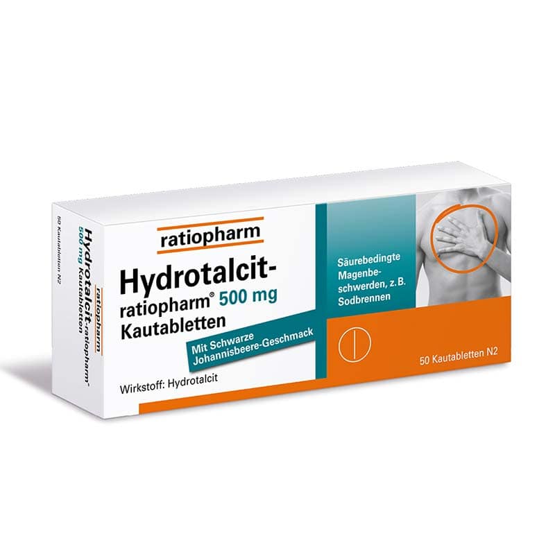Hydrotalcit-ratiopharm 500mg 50 St Kautabletten