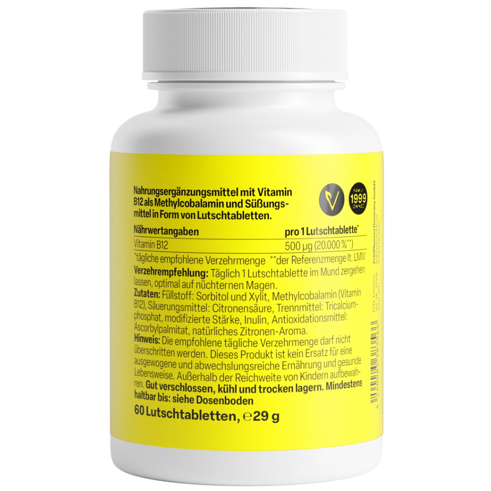 Zein Pharma VITAMIN B12 500 µg Methylcobalamin Lutschtabletten 60 St Lutschtabletten