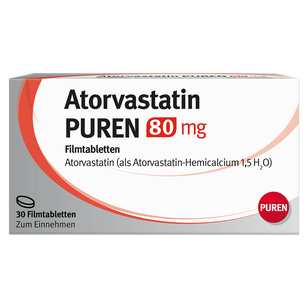 Atorvastatin PUREN 80mg 30 St Filmtabletten