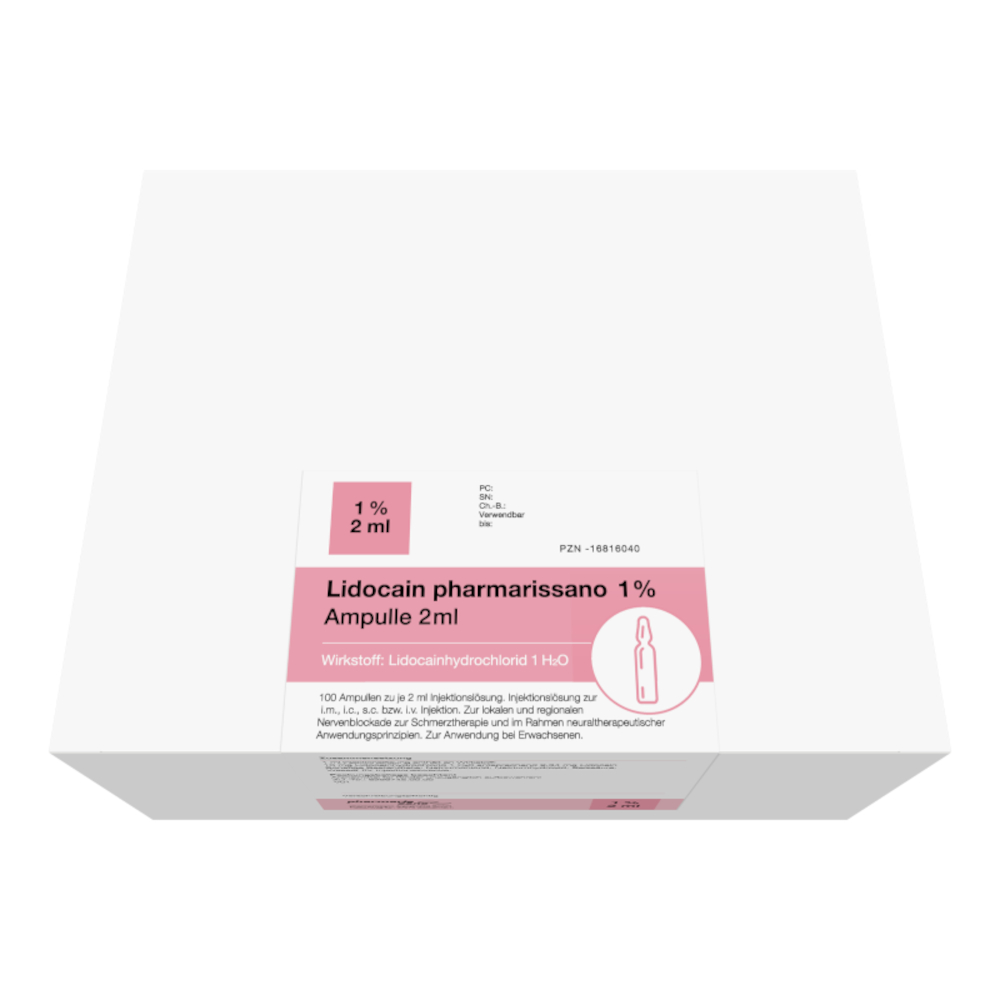 Lidocain pharmarissano 1% Ampulle 2ml 100X2 ml Injektionslösung