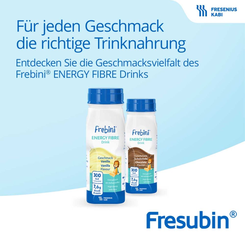 Frebini Energy Fibre Trinknahrung Schokolade 6X4X200 ml Flüssigkeit