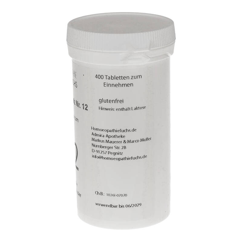 HOMOEOPATHIEFUCHS Schüssler-Salz Nummer 12 Calcium sulfuricum D6 Biochemie 400 St Tabletten