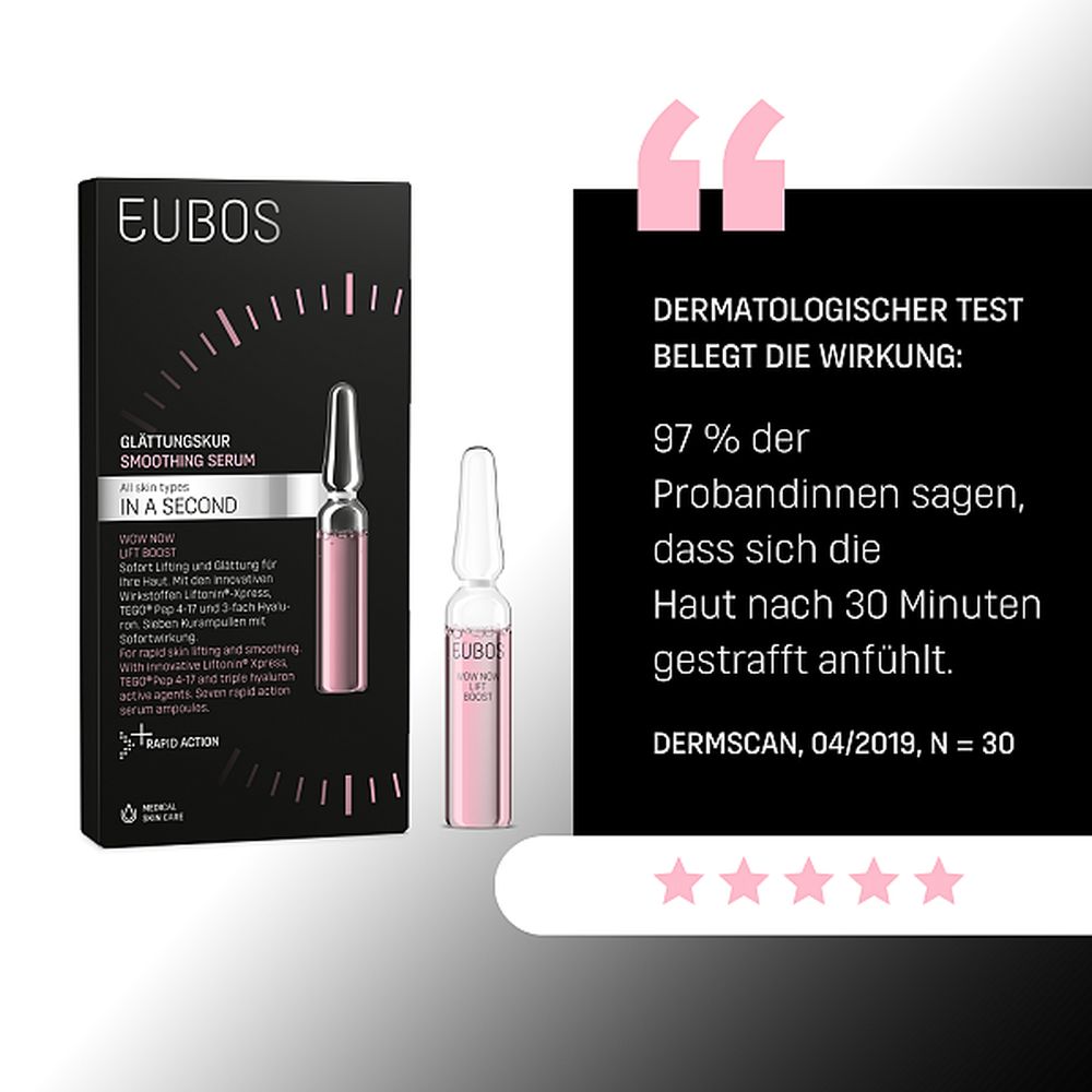 EUBOS IN A SECOND WOW NOW LIFT BOOST GLÄTTUNGSKUR 7X2 ml Ampullen