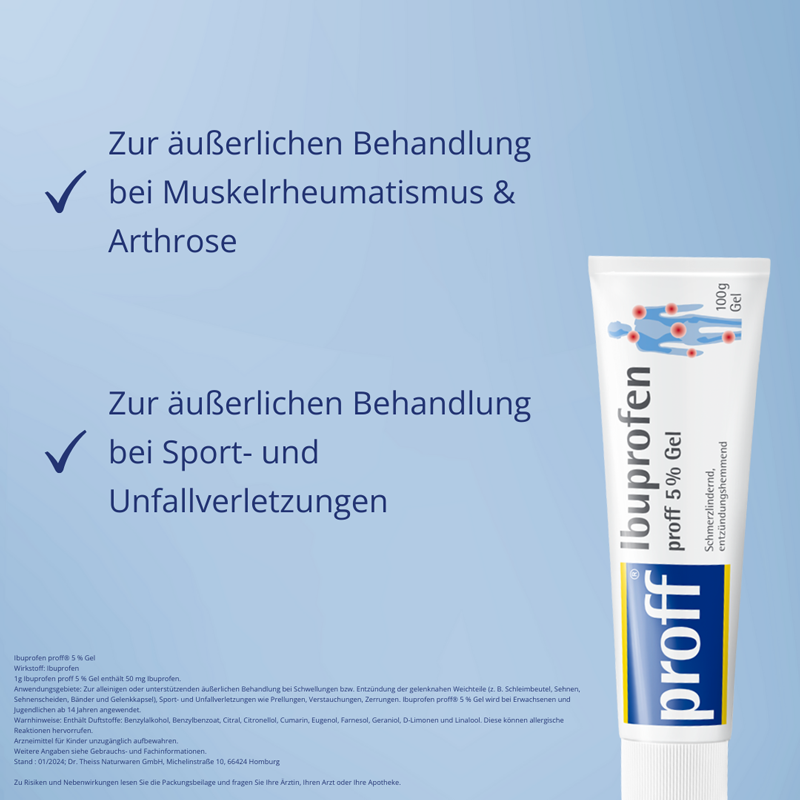 Ibuprofen proff 5% 100 g Gel