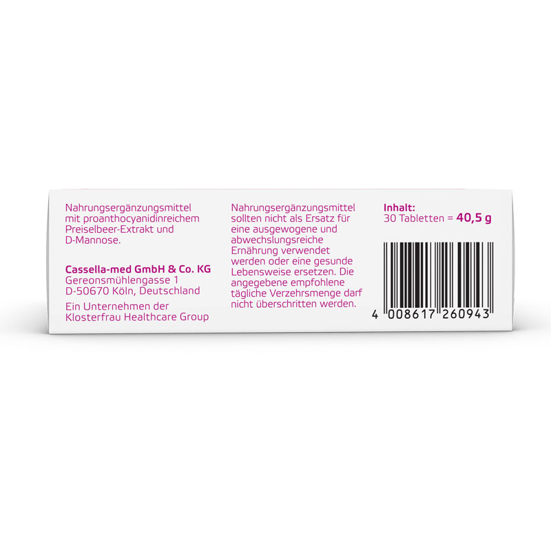 FEMANNOSE E MIT PREISELBEER-EXTRAKT TABLETTEN D-Mannose 30 St Tabletten